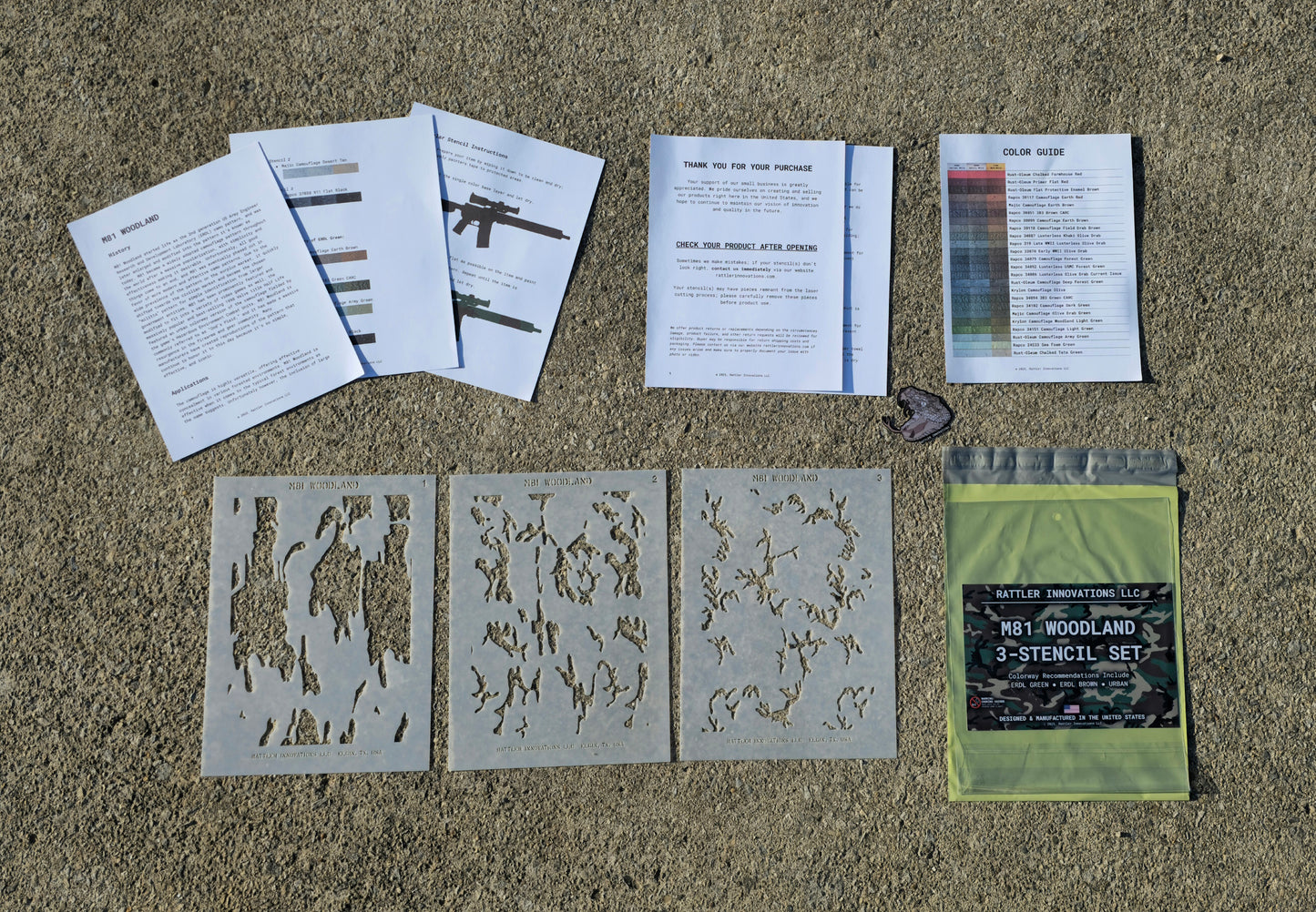 M81 Woodland | Sling + Stencil Bundle Rattler Innovations LLC