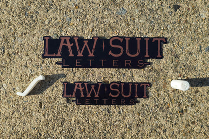 Law Suit Letters Sticker Rattler Innovations LLC
