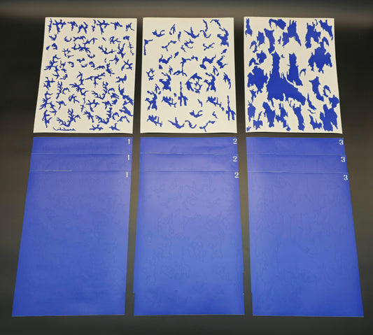 M81 Woodland High-Heat Vinyl Stencil Set Rattler Innovations LLC