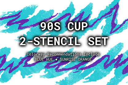 90s Cup Reusable 2-Stencil Set Rattler Innovations LLC
