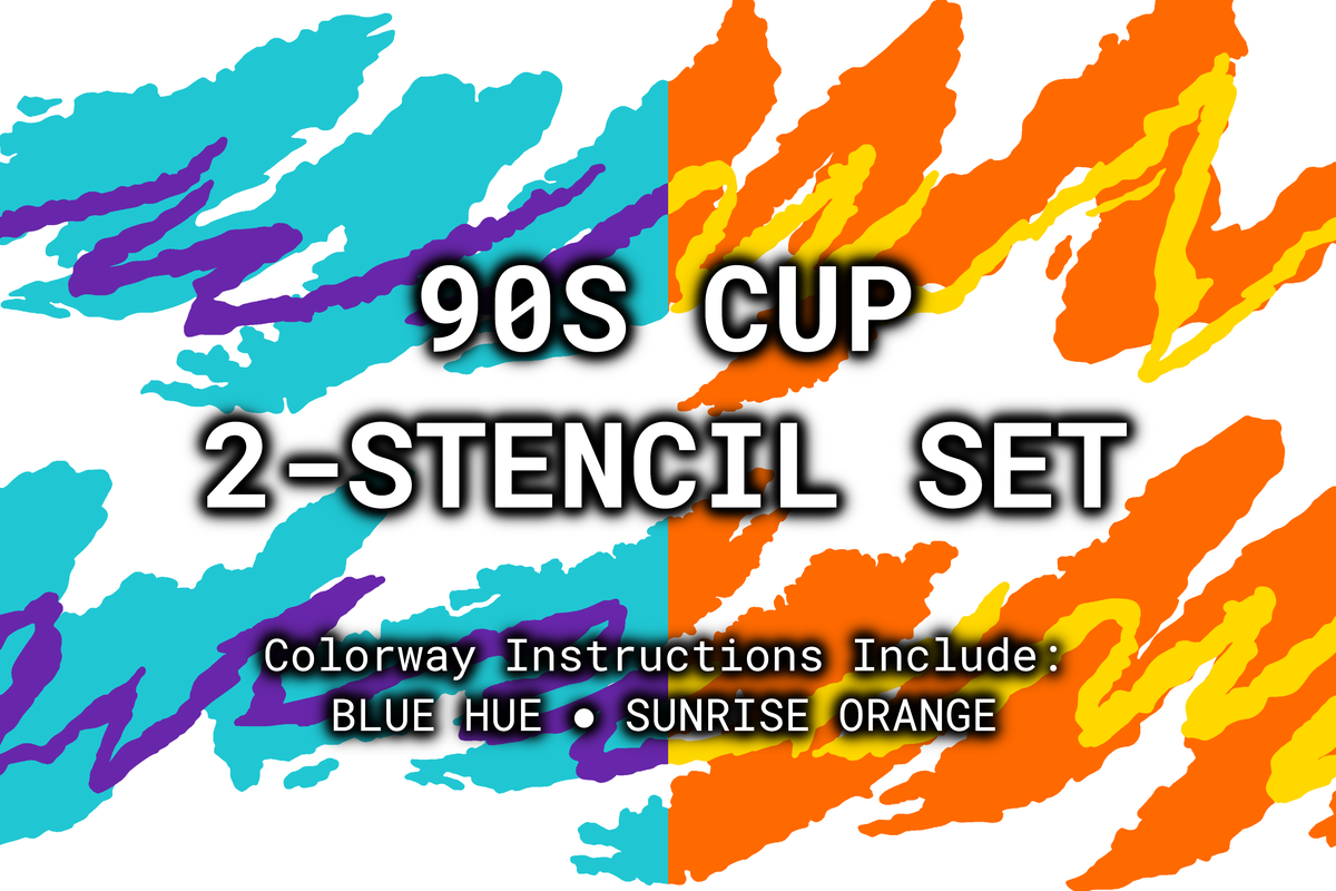 90s Cup Reusable 2-Stencil Set Rattler Innovations LLC