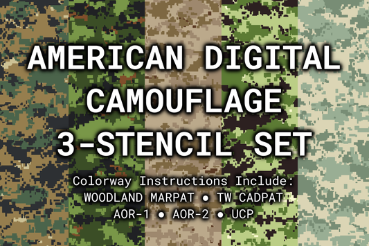 American Digital Camouflage Reusable 3-Stencil Set Rattler Innovations LLC