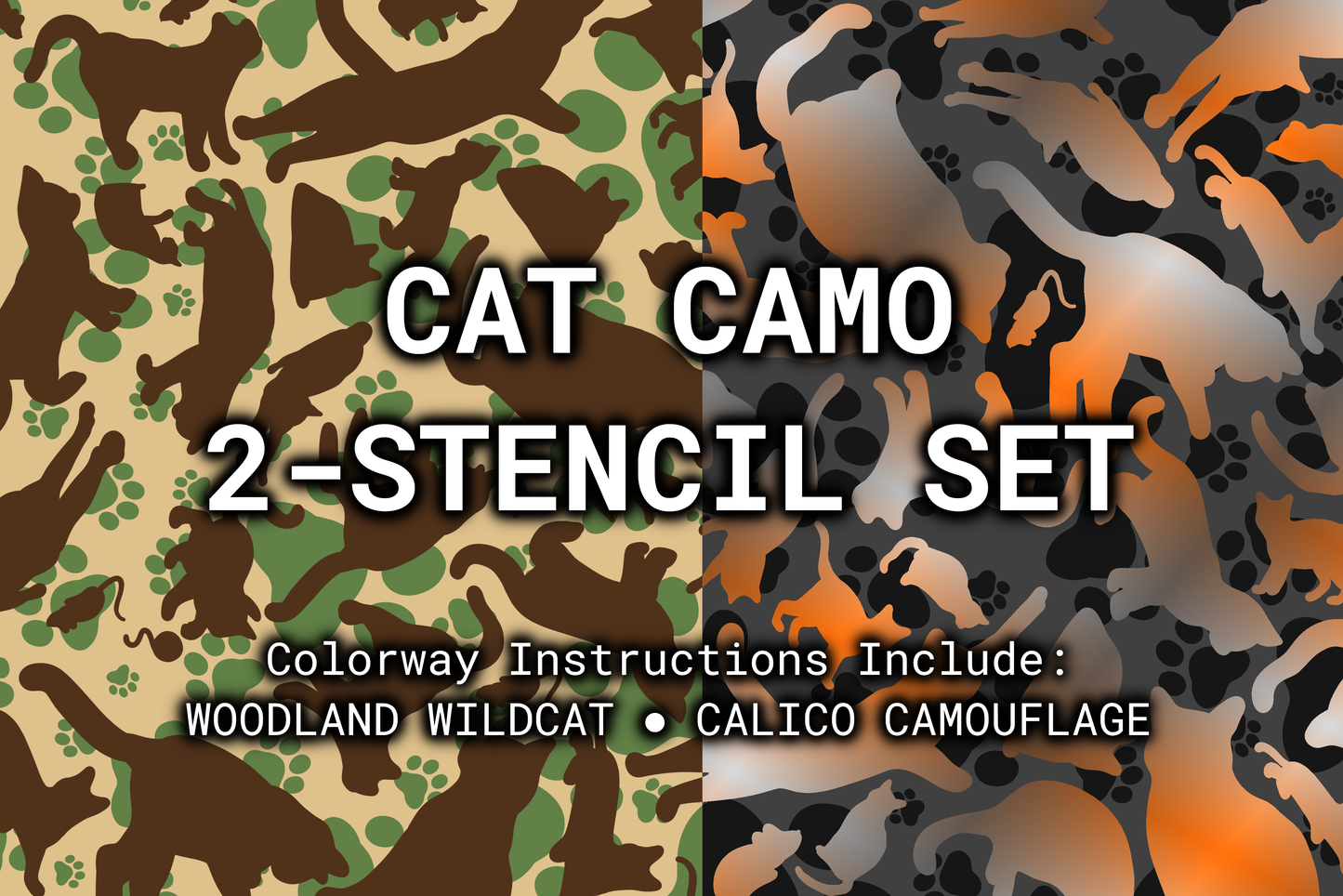 [PRE-ORDER] Cat Camo Reusable 4-Stencil Set Rattler Innovations LLC