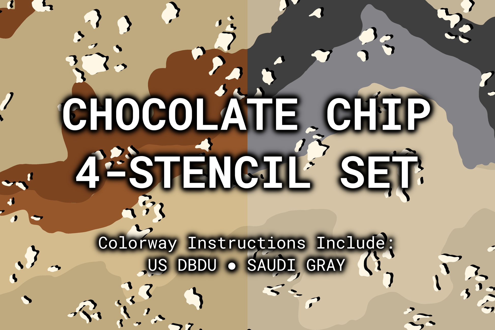 Chocolate Chip Reusable 4-Stencil Set Rattler Innovations LLC