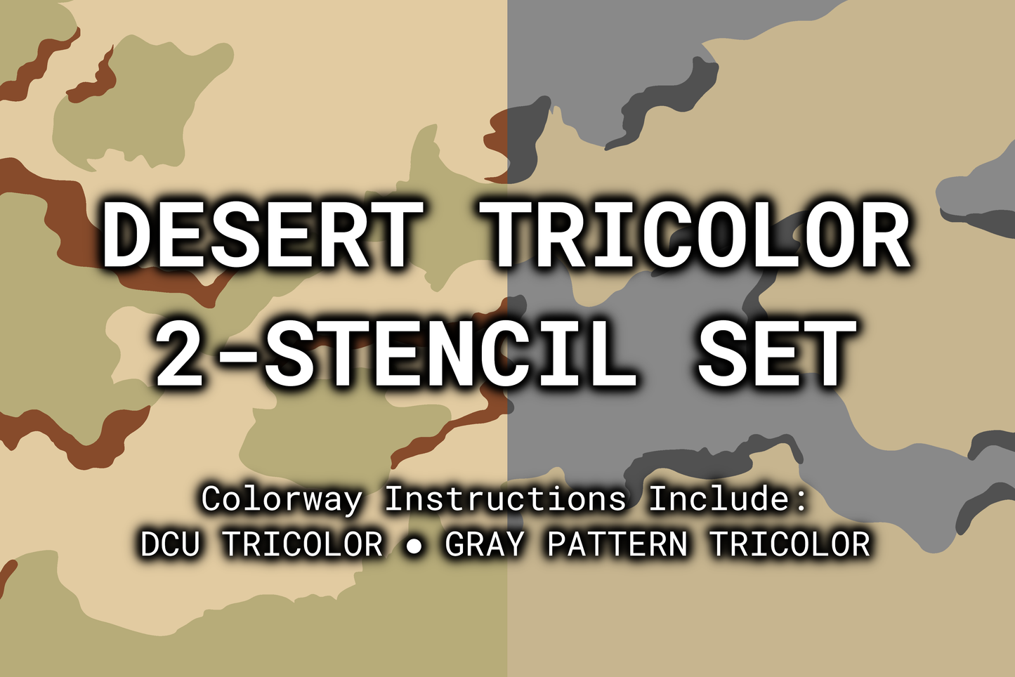Desert Tricolor Reusable 2-Stencil Set Rattler Innovations LLC