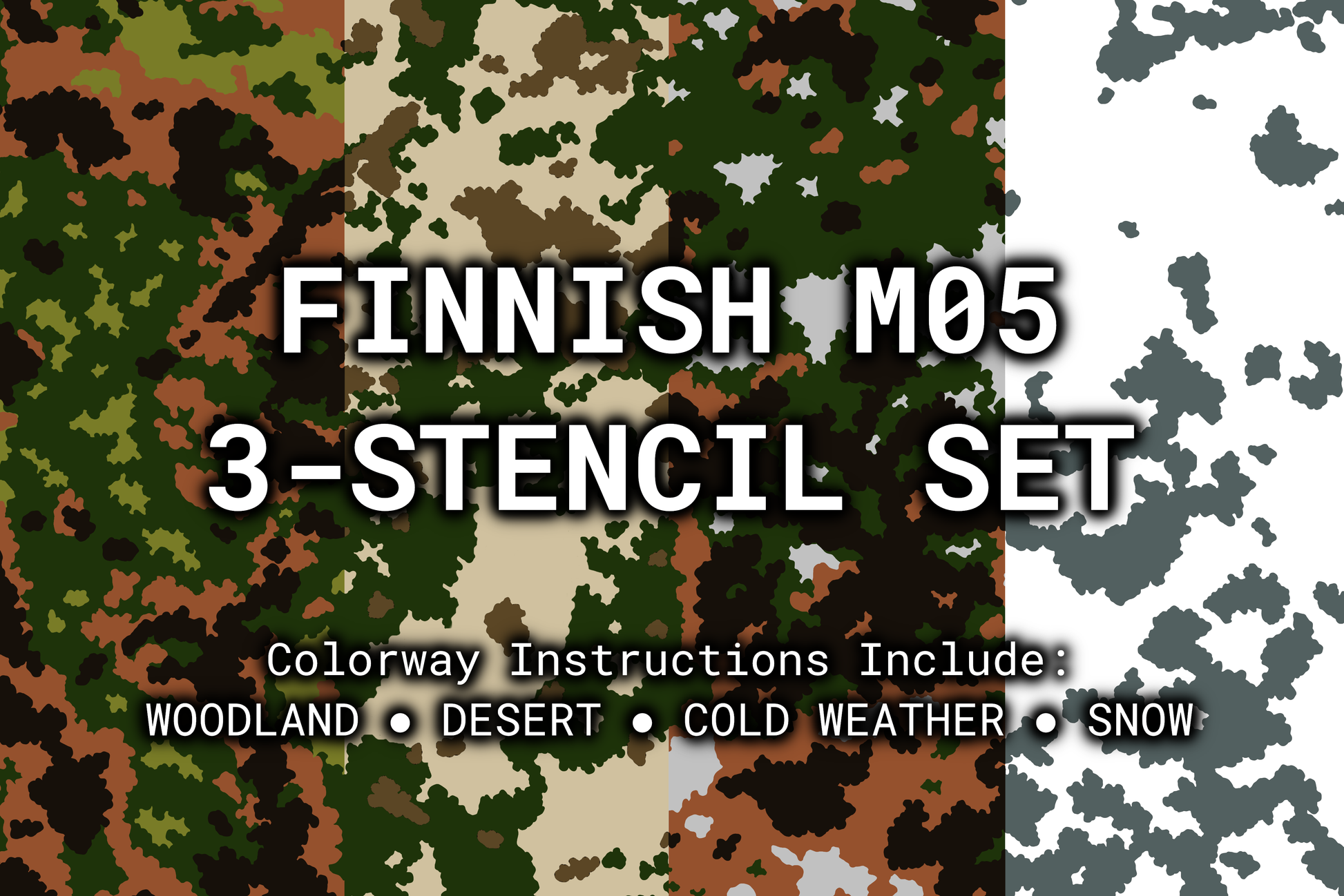 Finnish M05 Reusable 3-Stencil Set Rattler Innovations LLC
