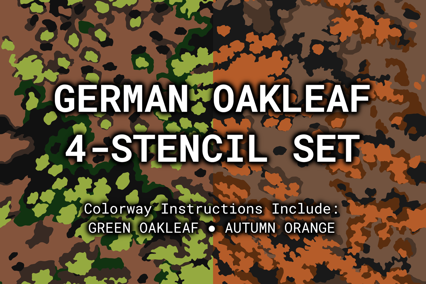 German Oakleaf Reusable 4-Stencil Set Rattler Innovations LLC