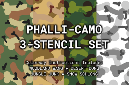 Phalli-Camo Reusable 3-Stencil Set Rattler Innovations LLC