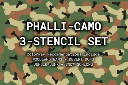 Phalli-Camo Reusable 3-Stencil Set Rattler Innovations LLC