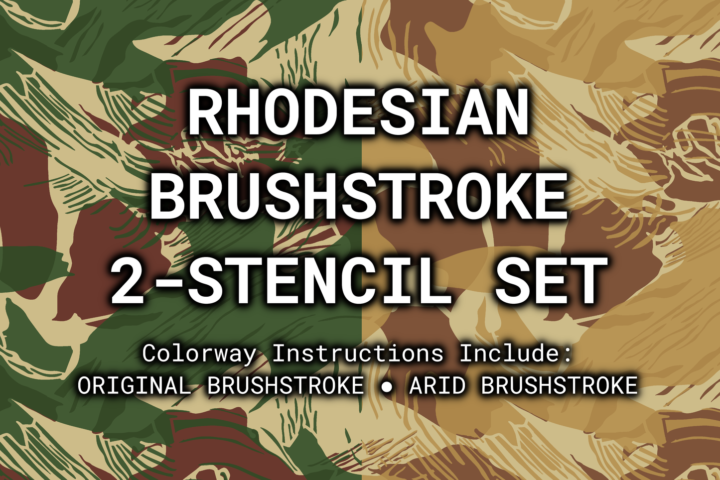 Rhodesian Brushstroke Reusable 2-Stencil Set Rattler Innovations LLC