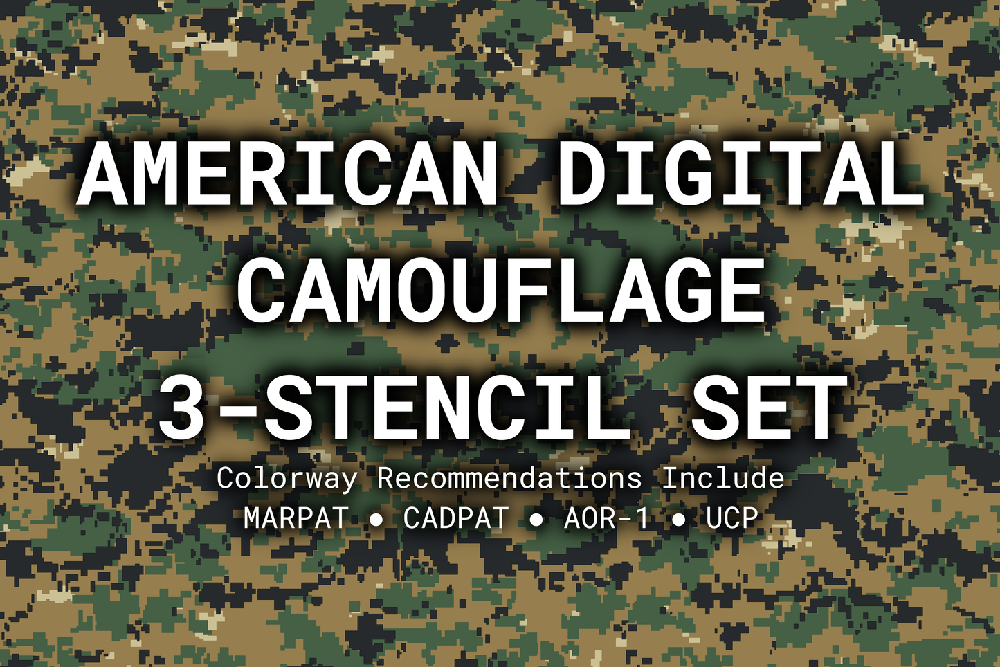 American Digital Camouflage Reusable 3-Stencil Set Rattler Innovations LLC