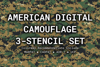 American Digital Camouflage Reusable 3-Stencil Set Rattler Innovations LLC