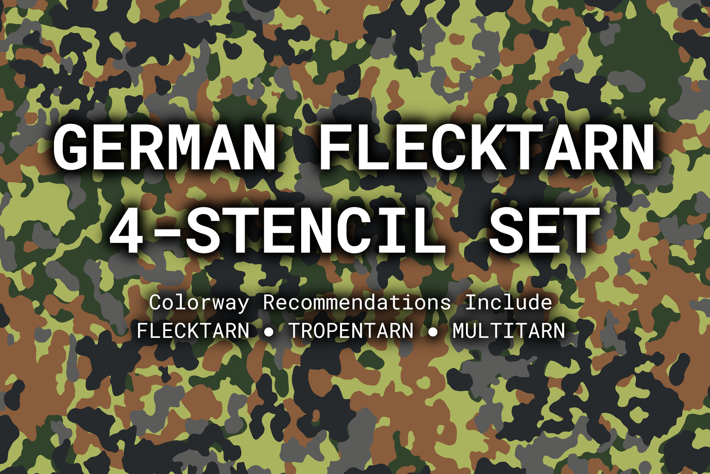 German Flecktarn Reusable 4-Stencil Set Rattler Innovations LLC