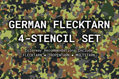 German Flecktarn Reusable 4-Stencil Set Rattler Innovations LLC