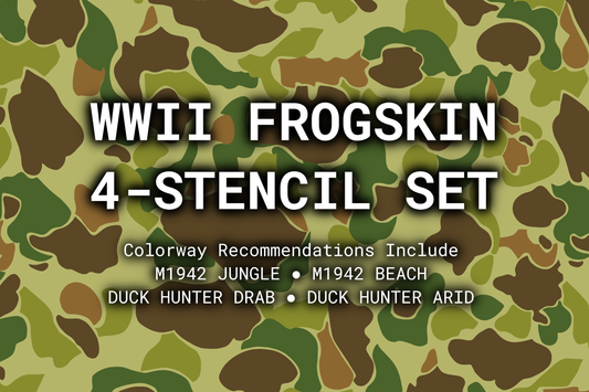 WWII Frogskin Reusable 4-Stencil Set Rattler Innovations LLC