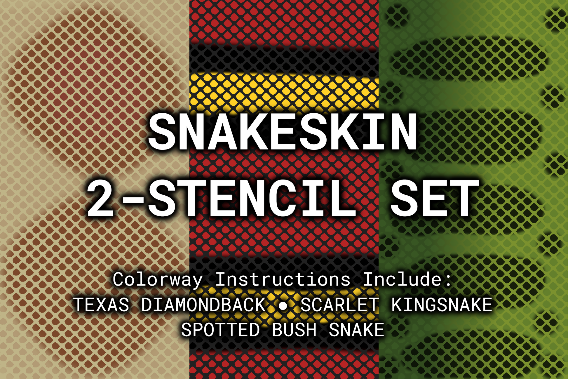 Snakeskin Reusable 2-Stencil Set Rattler Innovations LLC