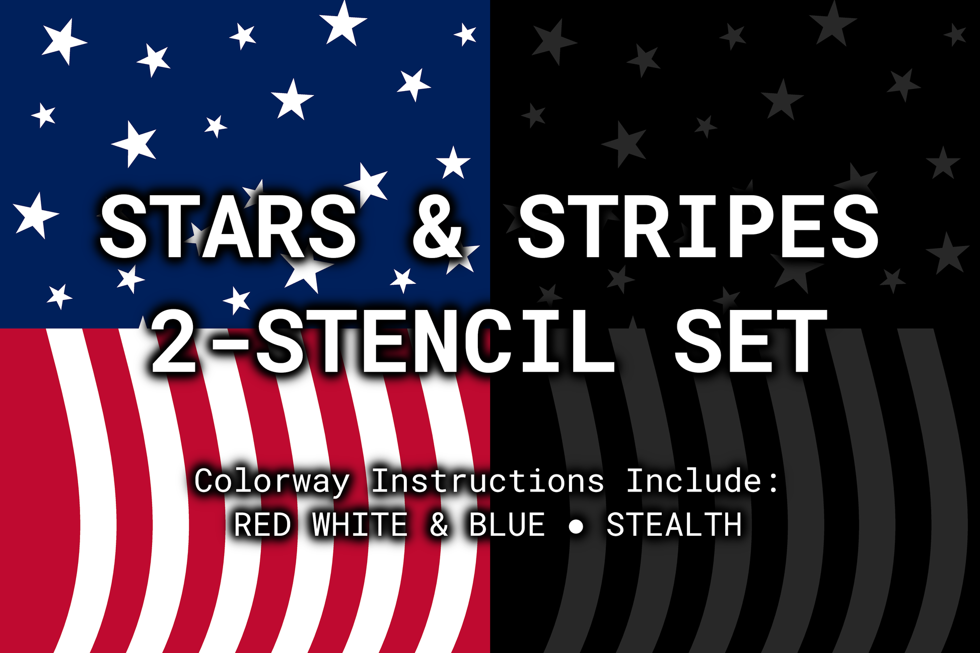 [PRE-ORDER] Stars & Stripes Reusable 2-Stencil Set Rattler Innovations LLC