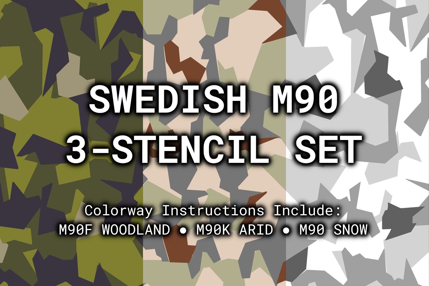 Swedish M90 Reusable 3-Stencil Set Rattler Innovations LLC