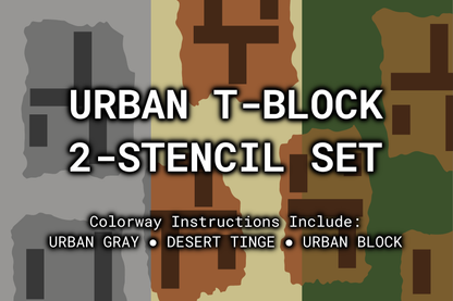 Urban T-Block Reusable 2-Stencil Set Rattler Innovations LLC