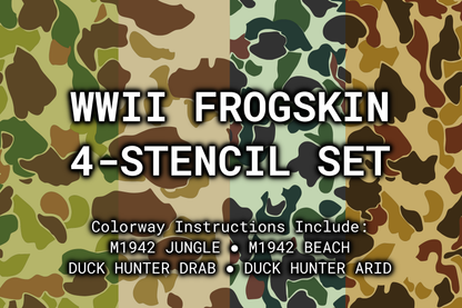 WWII Frogskin Reusable 4-Stencil Set Rattler Innovations LLC