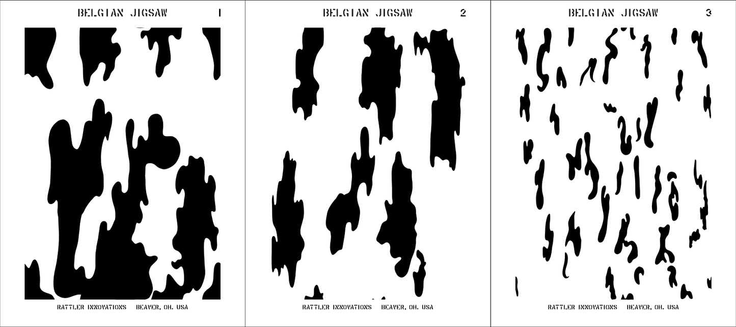 [PRE-ORDER] Belgian Jigsaw Reusable 3-Stencil Set Rattler Innovations LLC