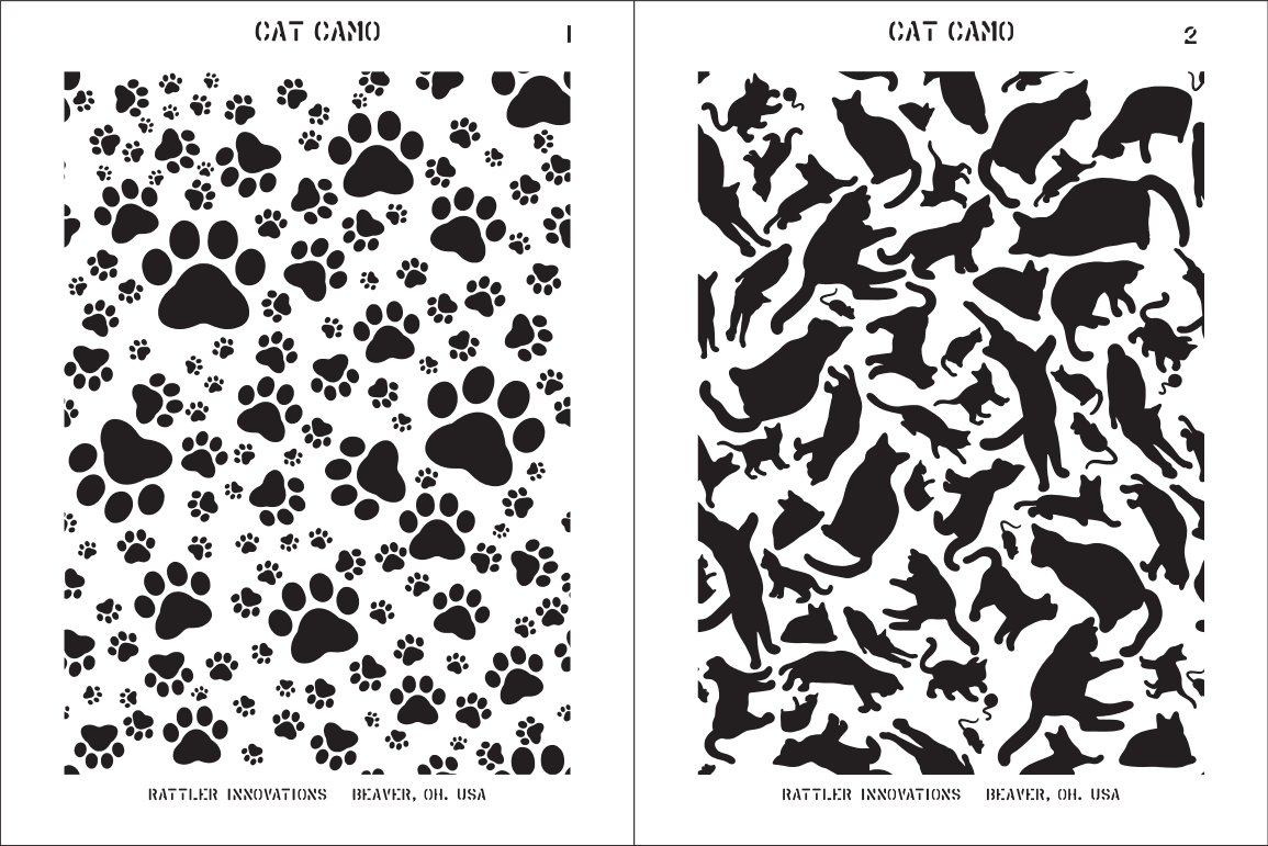 [PRE-ORDER] Cat Camo Reusable 4-Stencil Set Rattler Innovations LLC