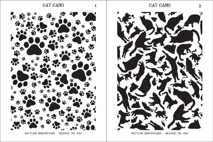 [PRE-ORDER] Cat Camo Reusable 4-Stencil Set Rattler Innovations LLC
