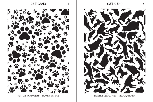 [PRE-ORDER] Cat Camo Reusable 4-Stencil Set Rattler Innovations LLC