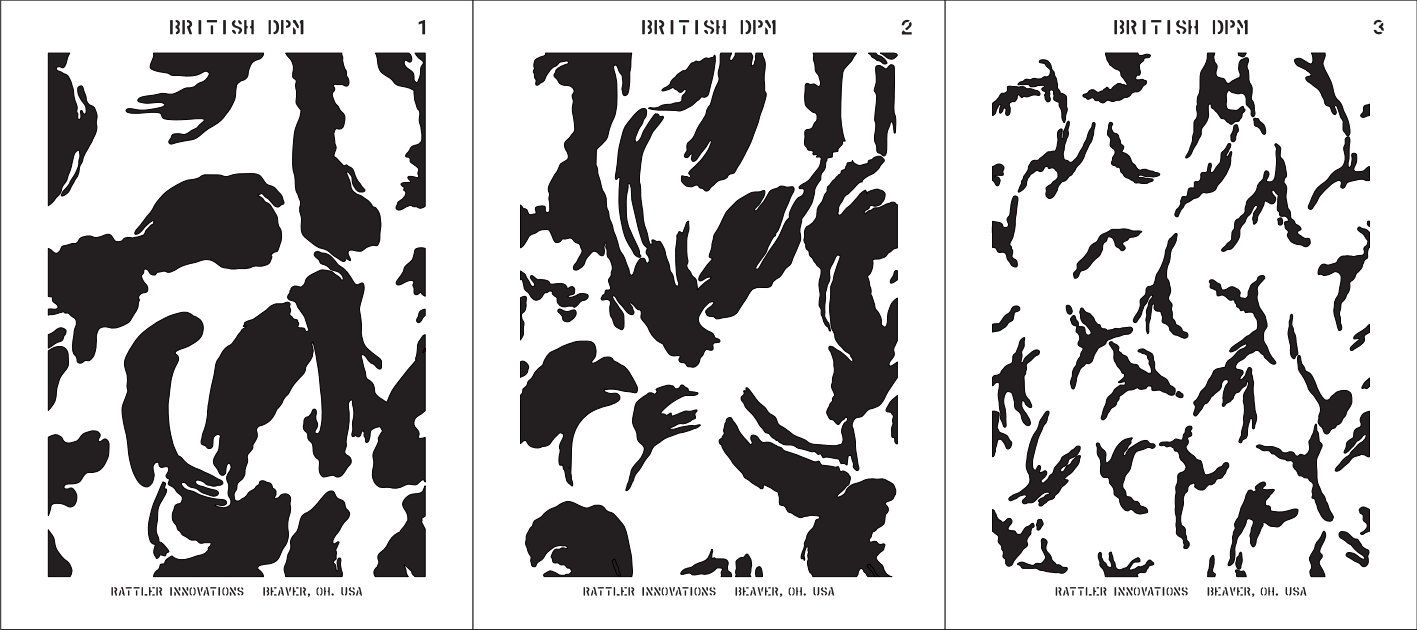 [PRE-ORDER] British DPM Reusable 3-Stencil Set Rattler Innovations LLC