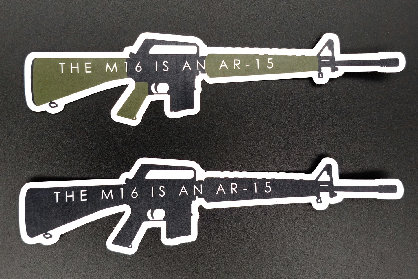 The M16 is an AR-15 Sticker Rattler Innovations LLC