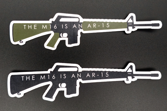 The M16 is an AR-15 Sticker Rattler Innovations LLC