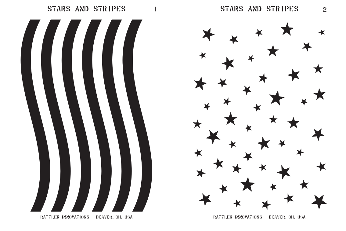 [PRE-ORDER] Stars & Stripes Reusable 2-Stencil Set Rattler Innovations LLC