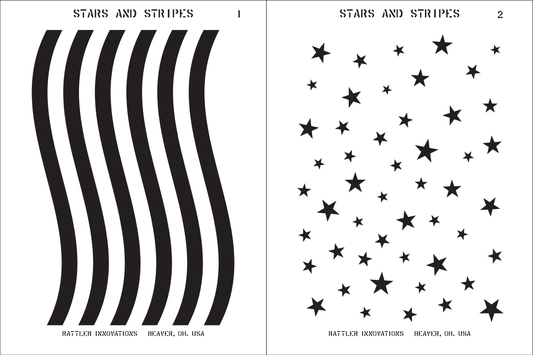 [PRE-ORDER] Stars & Stripes Reusable 2-Stencil Set Rattler Innovations LLC